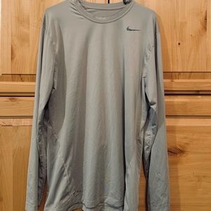 Grey Nike Pro combat dri-fit long sleeve